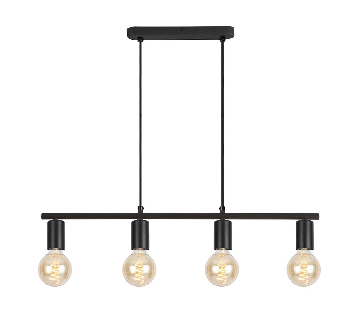 Klausen Klausen KL114003 - Lustr na lanku STRICT 4xE27/15W/230V černá KS0077