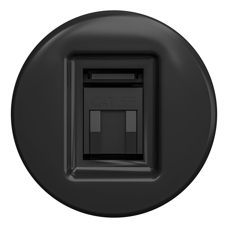 Kliklap - Retro datová zásuvka bez rámečku černá