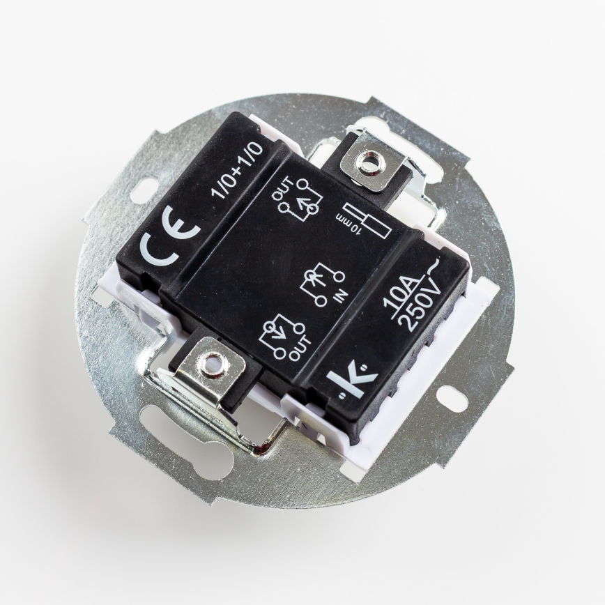 Kliklap - Retro dvojité tlačítko bez rámečku keramická bílá