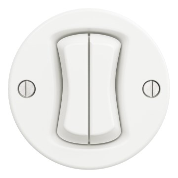 Kliklap - Retro dvojité tlačítko bez rámečku sněhově bílá