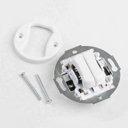 Kliklap - Retro dvojité tlačítko bez rámečku sněhově bílá