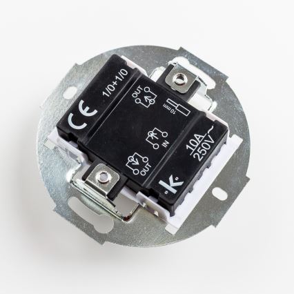 Kliklap - Retro dvojité tlačítko bez rámečku sněhově bílá