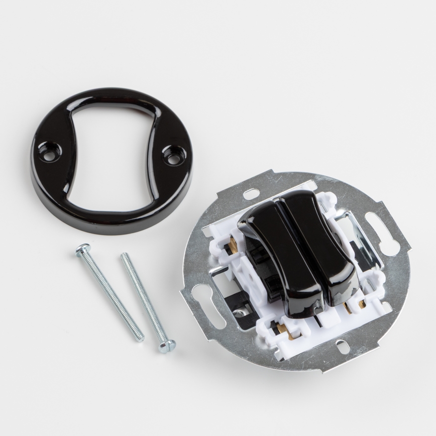 Kliklap - Retro dvojité tlačítko s rámečkem černá