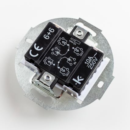 Kliklap - Retro dvojitý schodišťový vypínač s rámečkem č. 6+6 šedá