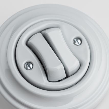 Kliklap - Retro dvojitý schodišťový vypínač s rámečkem č. 6+6 šedá