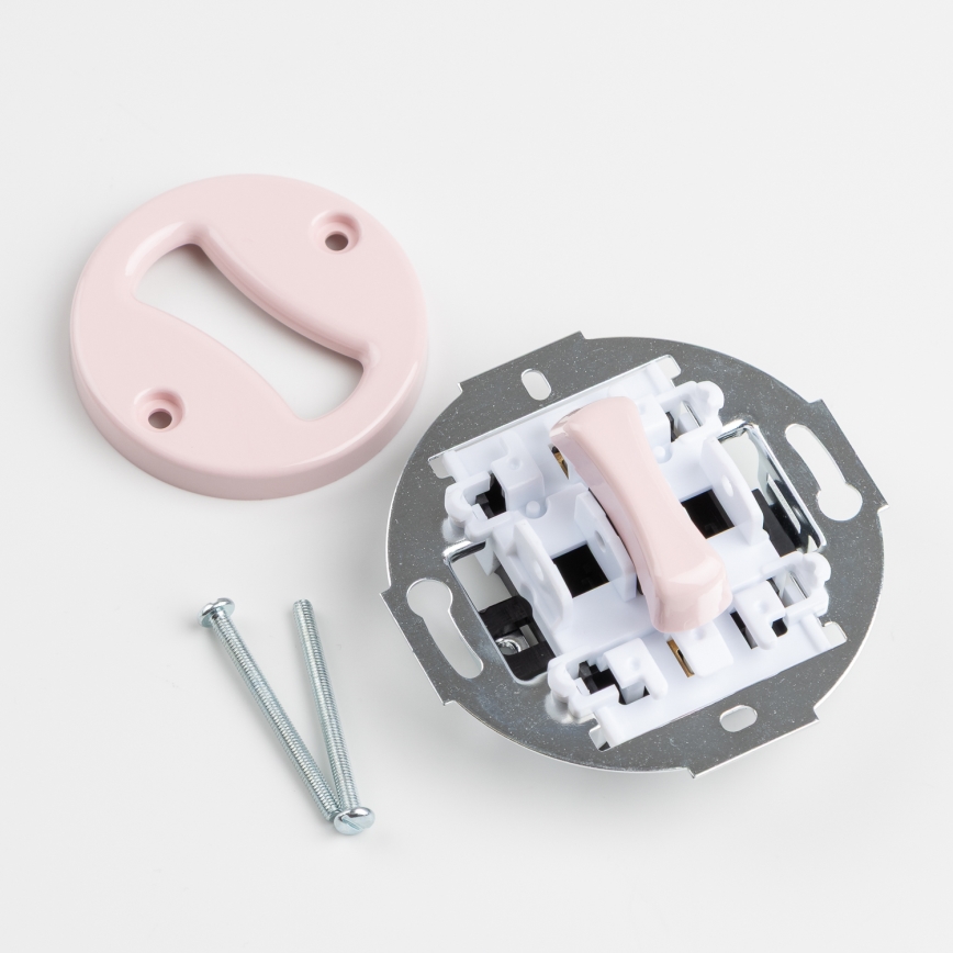 Kliklap - Retro jednopólový vypínač bez rámečku č. 1 starorůžová