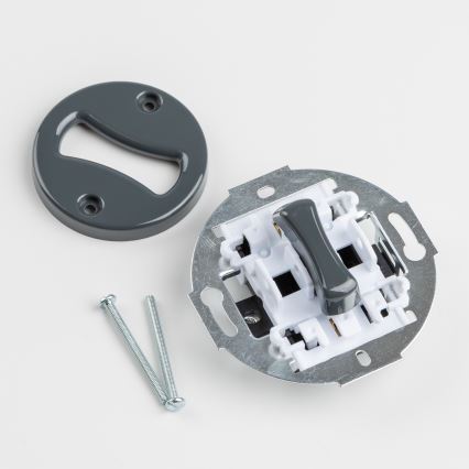 Kliklap - Retro jednopólový vypínač s rámečkem č. 1 antracit