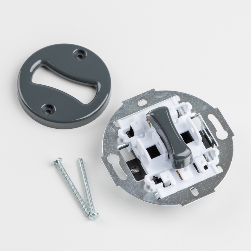 Kliklap - Retro jednopólový vypínač s rámečkem č. 1 antracit