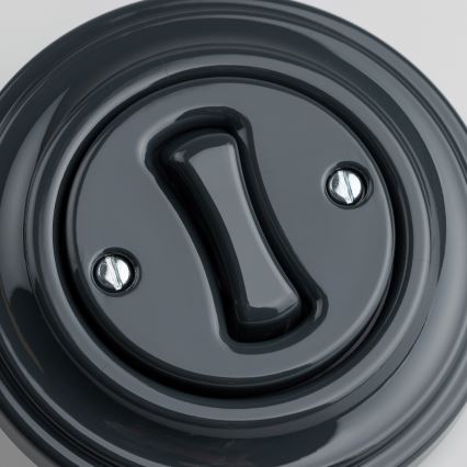 Kliklap - Retro jednopólový vypínač s rámečkem č. 1 antracit