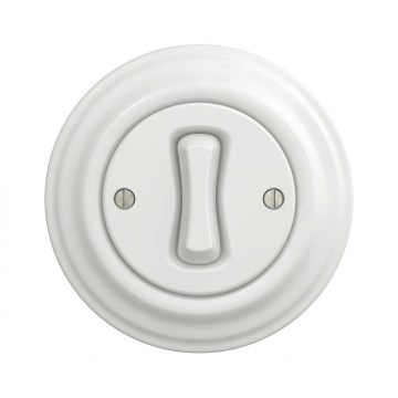 Kliklap - Retro jednopólový vypínač s rámečkem č. 1 sněhově bílá