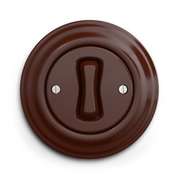 Kliklap - Retro křížový vypínač s rámečkem č. 7 hnědá