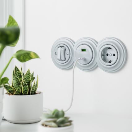 Kliklap - Retro rámeček krajní keramická bílá