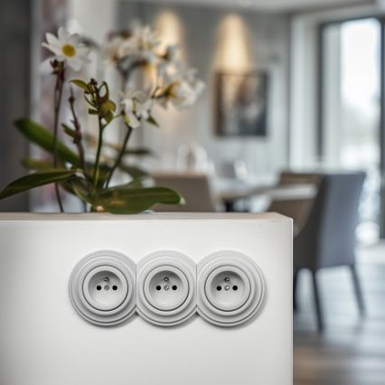 Kliklap - Retro rámeček středový keramická bílá