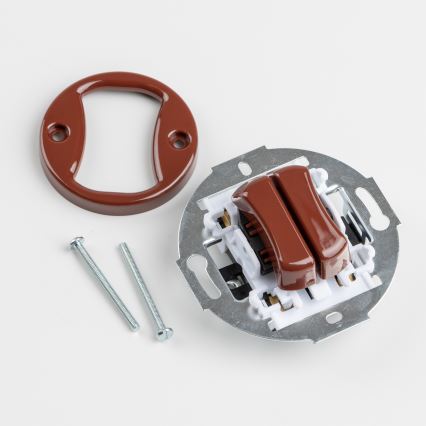 Kliklap - Retro sériový vypínač s rámečkem č. 5 hnědá