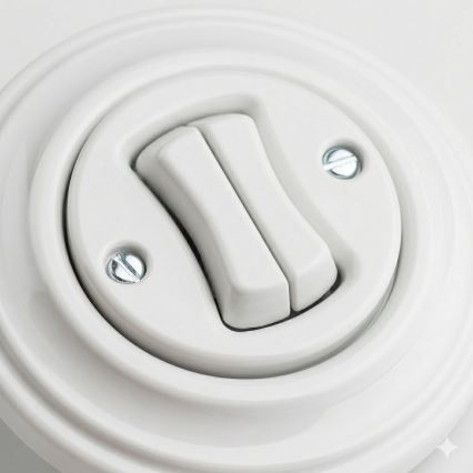 Kliklap - Retro sériový vypínač s rámečkem č. 5 sněhově bílá