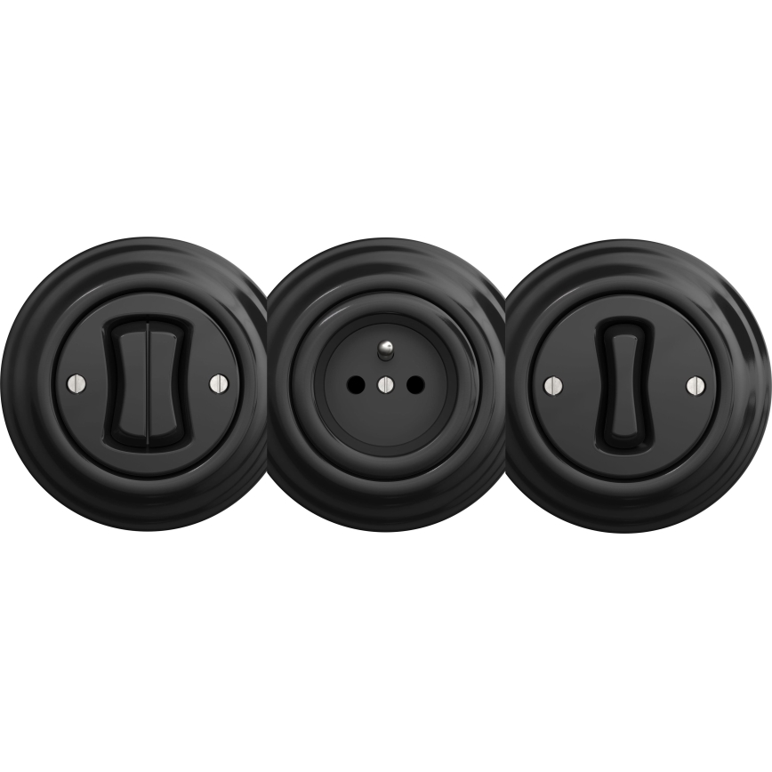 Kliklap - Retro tlačítko bez rámečku černá