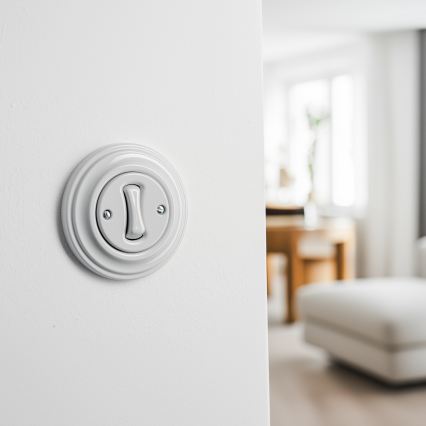 Kliklap - Retro tlačítko s rámečkem keramická bílá