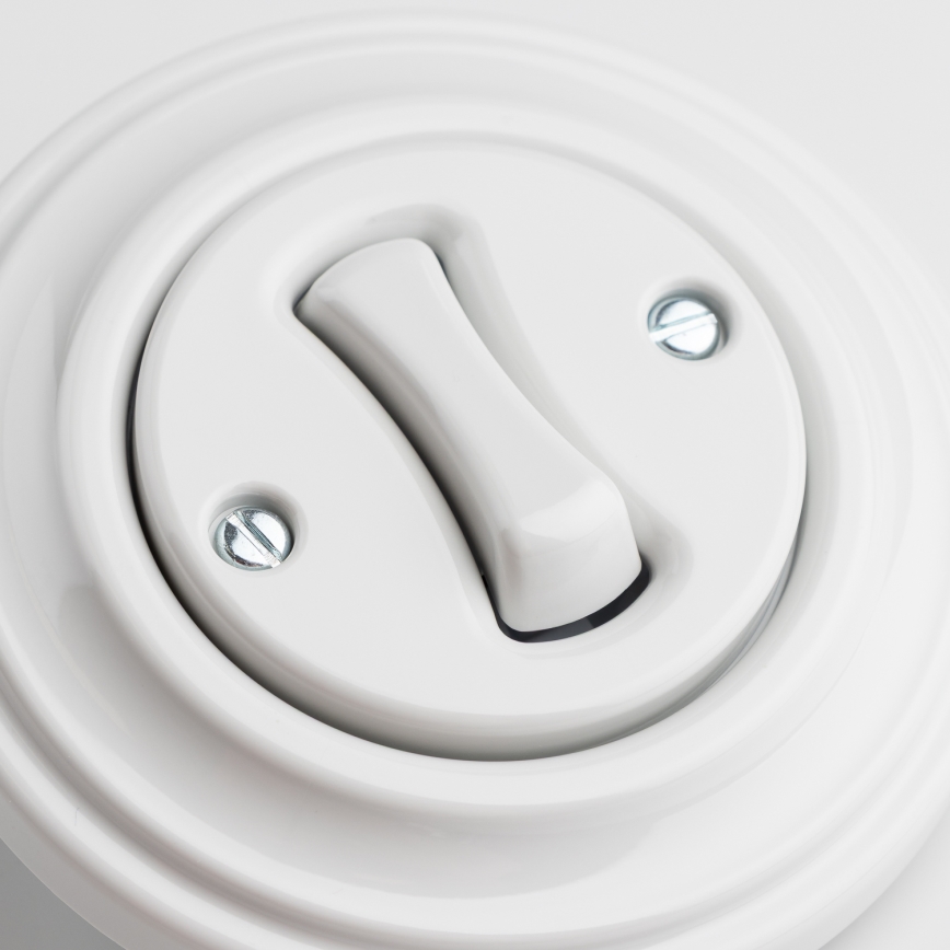 Kliklap - Retro tlačítko s rámečkem sněhově bílá