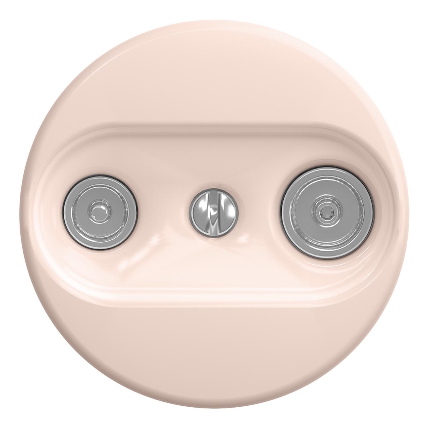 Kliklap - Retro účastnická zásuvka TV+R (koncová) bez rámečku starorůžová