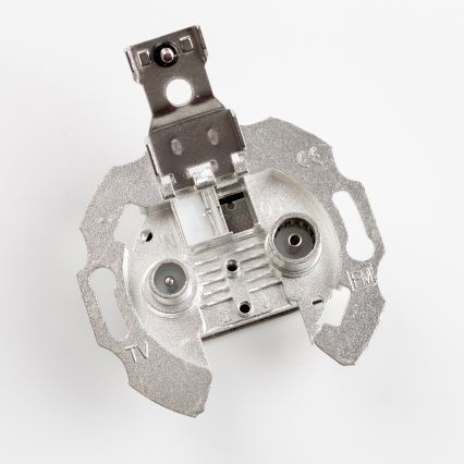 Kliklap - Retro účastnická zásuvka TV+R (koncová) s rámečkem antracit