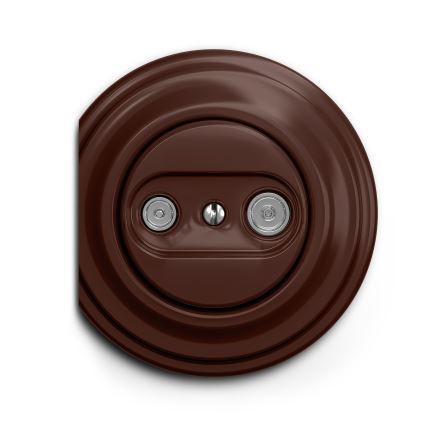 Kliklap - Retro účastnická zásuvka TV+R (průběžná) bez rámečku hnědá