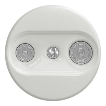 Kliklap - Retro účastnická zásuvka TV+R (průběžná) bez rámečku keramická bílá