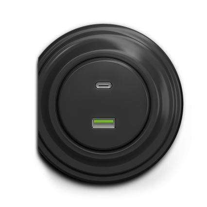 Kliklap - Retro USB zásuvka A+C bez rámečku antracit