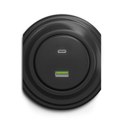 Kliklap - Retro USB zásuvka A+C bez rámečku antracit