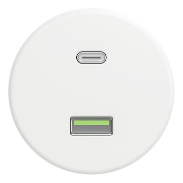 Kliklap - Retro USB zásuvka A+C bez rámečku bílá