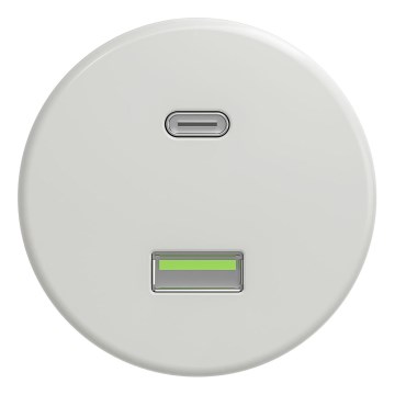 Kliklap - Retro USB zásuvka A+C bez rámečku keramická bílá