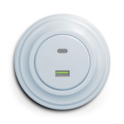 Kliklap - Retro USB zásuvka A+C bez rámečku modrá