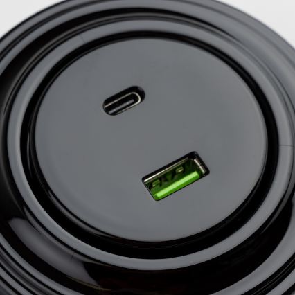 Kliklap - Retro USB zásuvka A+C s rámečkem černá