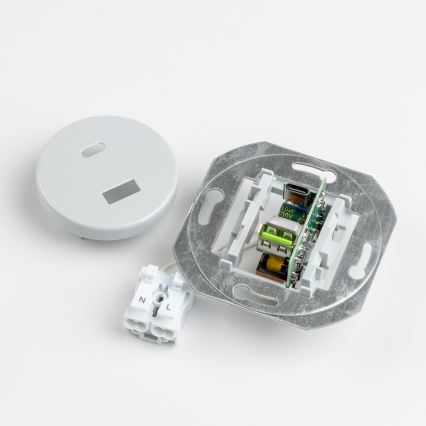 Kliklap - Retro USB zásuvka A+C s rámečkem šedá