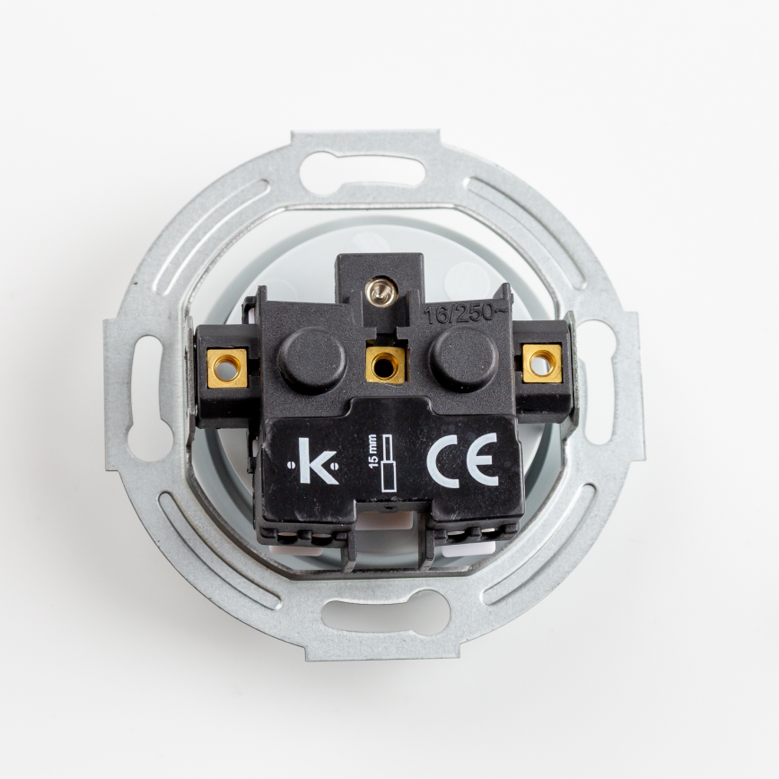 Kliklap - Retro zásuvka domovní bez rámečku 230V šedá