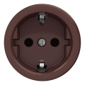 Kliklap - Retro zásuvka domovní bez rámečku SCHUKO 230V/16A hnědá