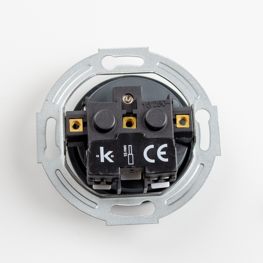 Kliklap - Retro zásuvka domovní s rámečkem 230V antracit