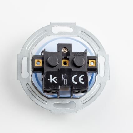 Kliklap - Retro zásuvka domovní s rámečkem 230V modrá