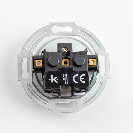 Kliklap - Retro zásuvka domovní s rámečkem 230V šedá