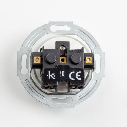 Kliklap - Trojitá retro zásuvka domovní s rámečkem 230V sněhově bílá