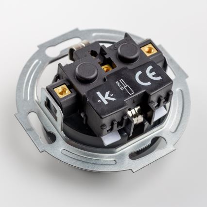 Kliklap - Trojitá retro zásuvka domovní s rámečkem SCHUKO 230V antracit