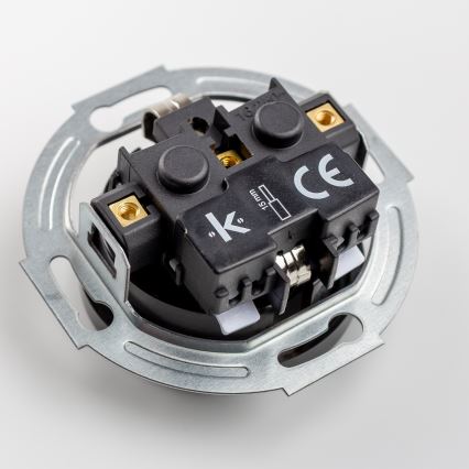 Kliklap - Trojitá retro zásuvka domovní s rámečkem SCHUKO 230V černá