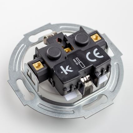 Kliklap - Trojitá retro zásuvka domovní s rámečkem SCHUKO 230V sněhově bílá