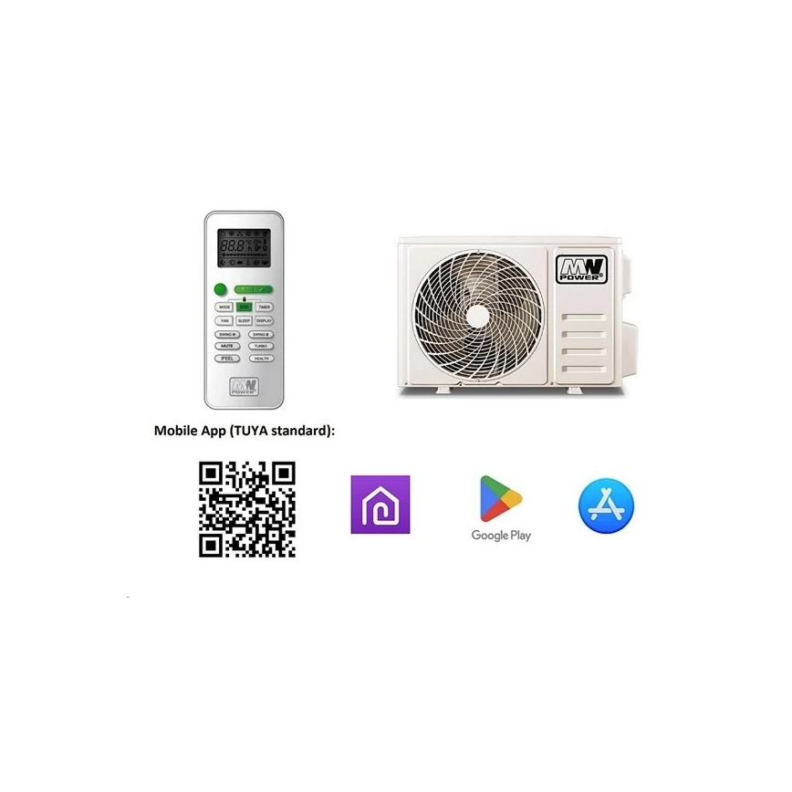 Klimatizace 18K V1 5,2 kW 18000 BTU Wi-Fi Tuya bílá + dálkové ovládání