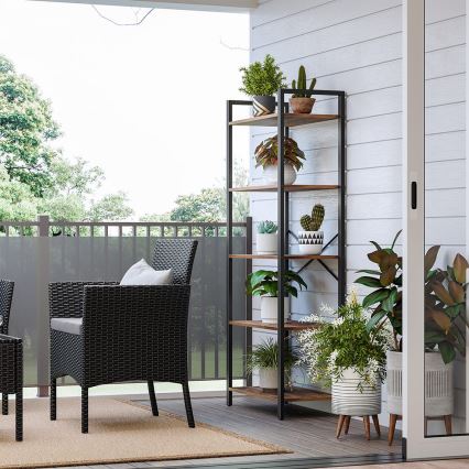 Knihovna NAVARO hnědá/černá