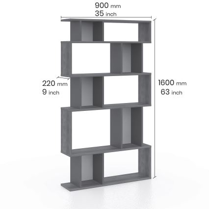 Knihovna PIRAMIDE 160x90 cm bílá
