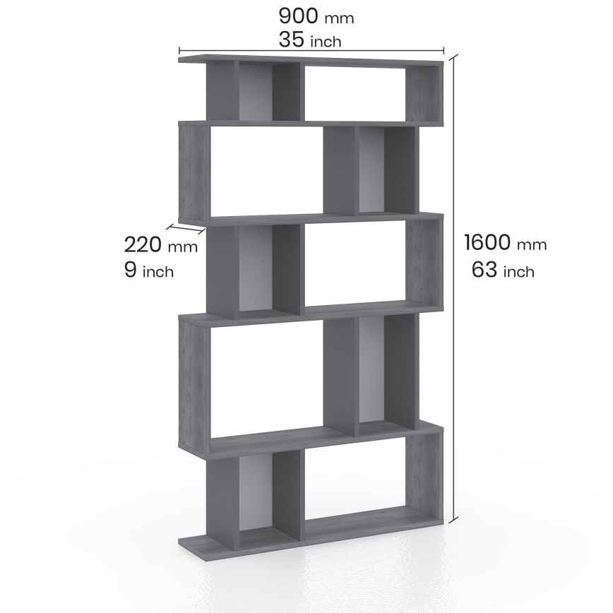 Knihovna PIRAMIDE 160x90 cm bílá