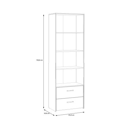 Knihovna URO dub artisan/bílá