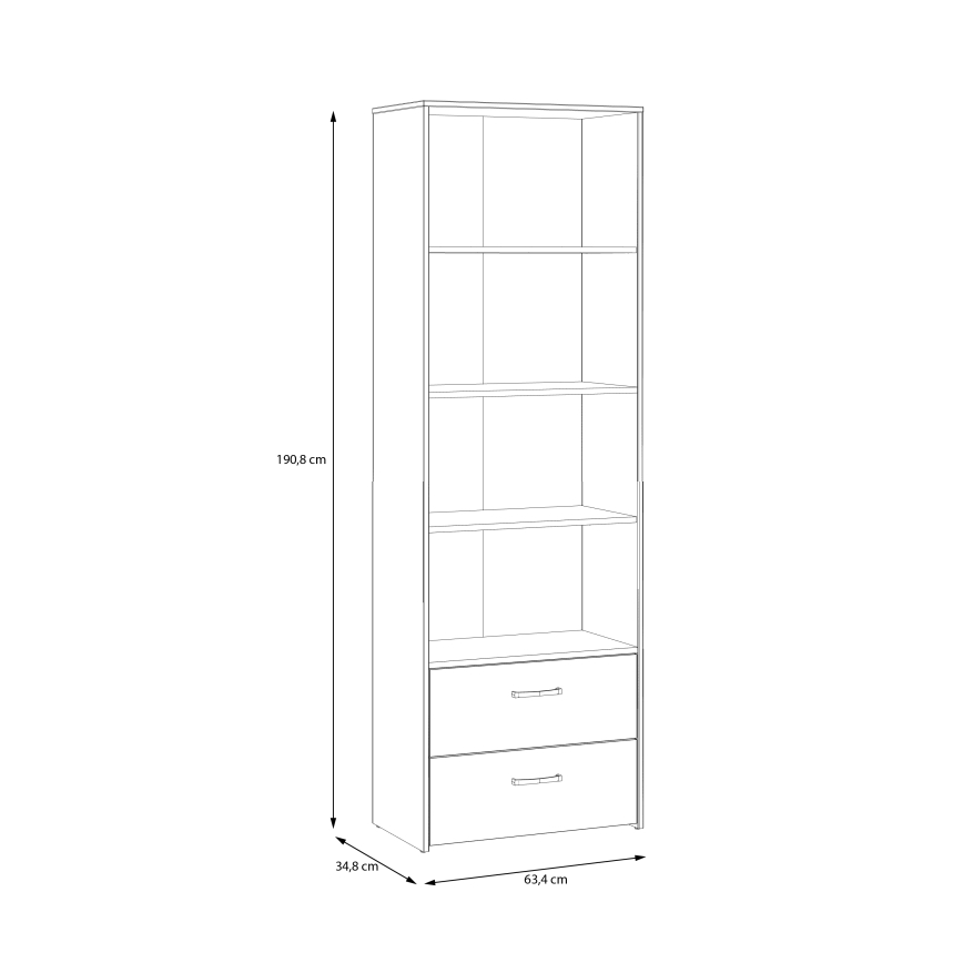 Knihovna URO dub artisan/bílá