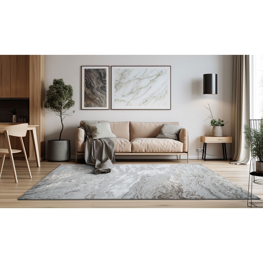 Koberec CREATION 200x290 cm 1950g/m2 šedá/hnědá/mramorový vzor