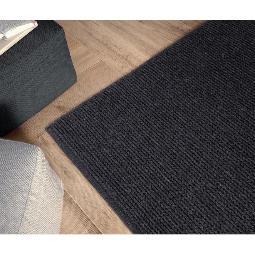 Koberec FIR WOOL 160x230 cm 2600 g/m2 antracit/přírodní